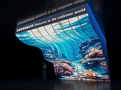 Exhibition Hall Exhibition Show Aquarium Science Museum Museum LED Image Wall Underwater World Exhibition 3d model