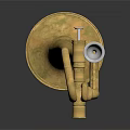 Shiny Golden Trumpet Musical Instrument For Home Decoration And