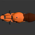 Orange Motorcycle Featuring Modern Futuristic Design Red Seat Green Accents And Streamlined Body