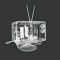 Classic Vintage TV with Antenna Displaying Cozy Bedroom Interior Design