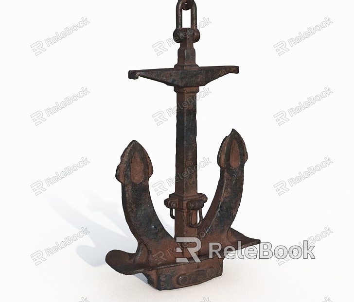 Realistic Rusty Anchor Realistic Anchor Ship Anchor Rusty Equipment Industrial Iron model