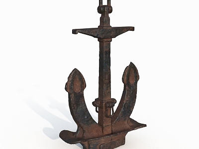 Realistic Rusty Anchor Realistic Anchor Ship Anchor Rusty Equipment Industrial Iron model