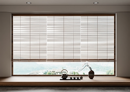 New Chinese Bamboo Curtain Roller Curtain 3d model