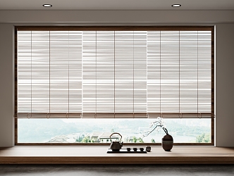 New Chinese Bamboo Curtain Roller Curtain 3d model