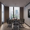 Modern Minimalist Conference Room Lounge With Comfortable Sofa Elegant Wall Art And Practical Wooden Shelves