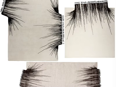 Modern Simple Square Carpet With Fringed Edges And Light Tones Design 3d model