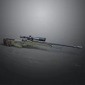 Modern Sniper Rifle With Tactical Scope Long Barrel And Ergonomic Stock