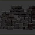 Rustic Textured Wooden Stone Bricks Stacked In Arch Shaped Wall Design 3d model