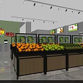 Well Lit Fruit Store Interior With Various Fresh Fruits On Display Shelves And Screens