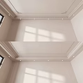 Elegant Modern Ceiling Design With Decorative Molding Recessed Lights And Light Beige Walls