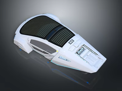 Futuristic White Concept Car With Solar Panel Roof And Streamlined Design 3d model