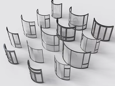 Casement Windows 3D Models Showcasing Window Frames And Glass Structure From Different Angles 3d model