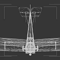 Vintage Biplane Fighter Plane with Red Propeller Red and White Striped Fuselage and Red Wheels