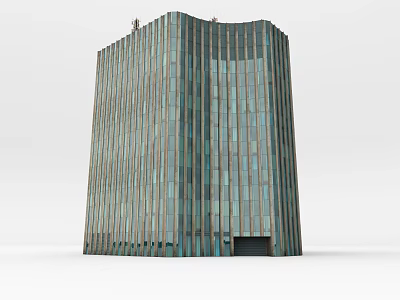 Modern Office Building With Glass Facade And Vertical Architectural Design 3d model