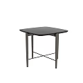 Modern Black Coffee Table with Sleek Rectangular Surface and Crossed Metal Legs for Living Room 3d model