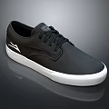 Stylish Black Casual Shoes With White Sole And Side Logo Accent Detail