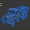 Vintage Military Truck Featuring Camouflage Paint Multiple Wheels And Roof Equipment