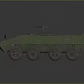 Six Wheeled Military Vehicle With Armored Structure And Mounted Machine Gun