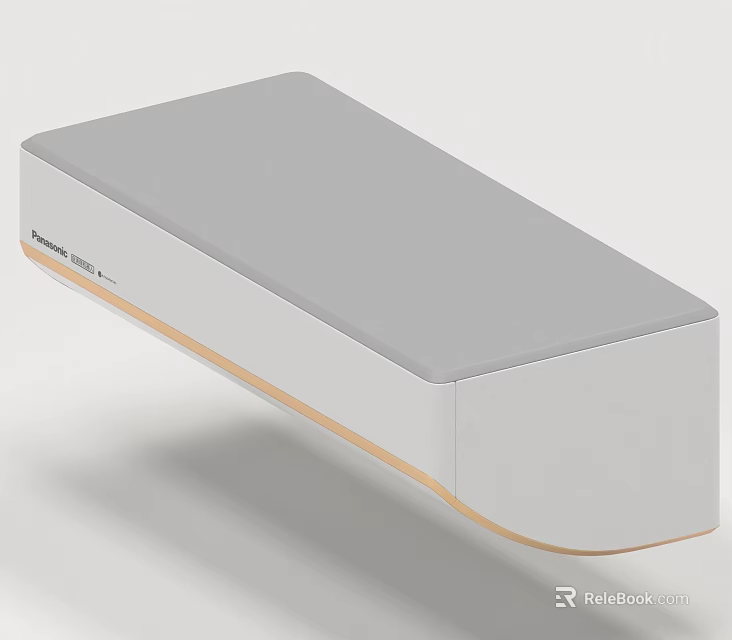 Panasonic Modern Sleek Rectangular Household Appliance With White Gray And Gold Flat Top Surface 3d model 