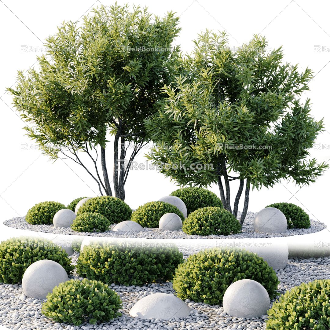 Modern Shrub Street Shrub 3d model