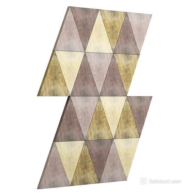 Modern Wall Design With Geometric Triangle Patterns In Brown And Beige Tones 3d model