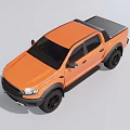 Orange Double Cab Pickup Truck With Black Wheels And Modern Exterior Design