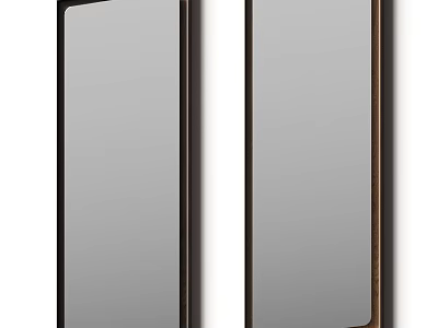 Double Vertical Mirrors with Sleek Black Frames for Modern Home Interior Design 3d model