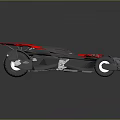Futuristic Black Concept Sports Car With Bold Red Accents Sleek Aerodynamic Design Unique Wheels