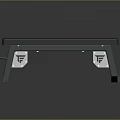 Fitness Bench With Black Padded Seat And Metal Frame Featuring F Logo Design