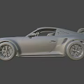 Silver Sports Car With Sleek Body Rear Spoiler And Sporty Wheels Design
