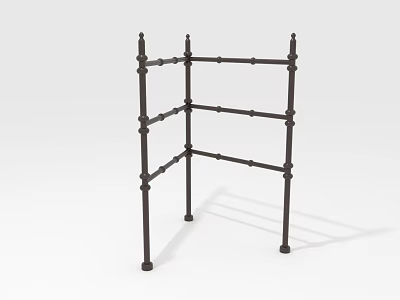 Black Metal Multi Layer Storage Shelf With Sturdy Structure For Household Organization 3d model