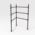 Black Metal Multi Layer Storage Shelf With Sturdy Structure For Household Organization
