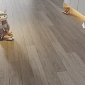 Light Colored Wooden Flooring In Modern Interior With Stuffed Toys Shoes And Cabinets