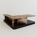 Sleek Modern Bar Counter With Marble Top And Metallic Base Design 3d model