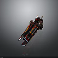 Futuristic Advanced Weapon Design With Red Black Orange Color Scheme And Sharp Armor Edges 3d model