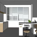 Modern Waiting Area Interior Design With Benches Plants Counter And Windows