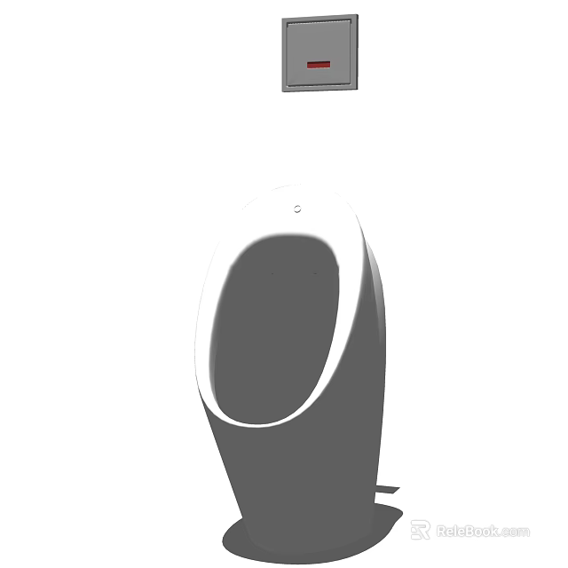 Modern Wall Mounted Urinal Design With Sleek White Ceramic Finish 3d model 
