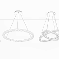 Elegant Modern Crystal Chandeliers With Circular Interlocking Rings Hanging Ceiling Mounted