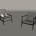 Elegant Accent Chairs With Light Gray Fabric Black Leather Patterned Pillows And Gold Legs