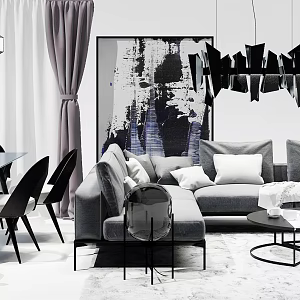 Modern Sofa Coffee Table Combination Sofa Combination 3d model