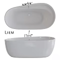 Modern White Freestanding Bathtub With Sleek Design And Chrome Faucet