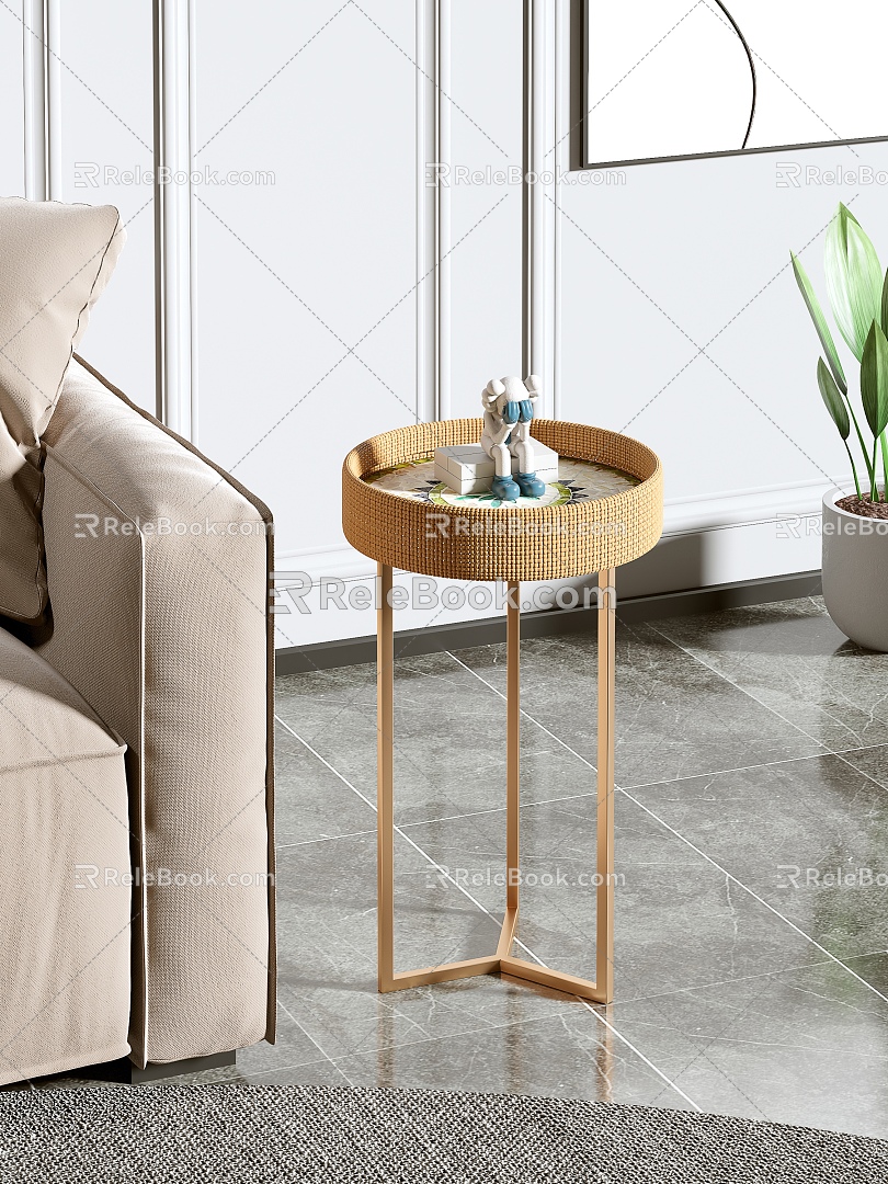 Modern living room sofa side table 3d model