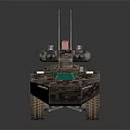 Armored Military Vehicle With 6x6 Wheels Mounted Weapons And Camouflage Design