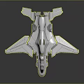 Futuristic Silver Spacecraft Model With Aerodynamic Structure For Cosmic Exploration