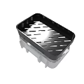 Double Layer Kitchen Dish Drainer Rack With Black Top And White Base Tray 3d model