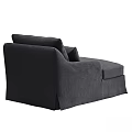 Comfortable Gray Upholstered Single Sofa With Cushion And Skirted Design 3d model