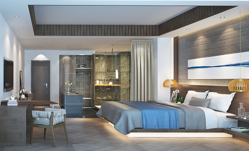 Hotel Rooms Modern Rooms 3d model