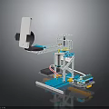 Educational Mechanical Arm Device With Blue Structure Motor And Circuit Board Parts