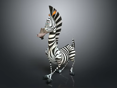 Modern Zebra Animal African Animal Cartoon Zebra 3d model