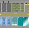 Parking Lot Layout Design With Different Zones Markings And Bicycle Parking Areas